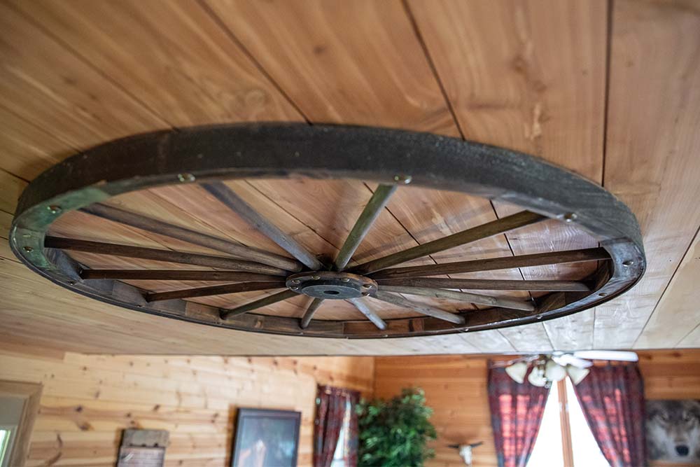 wheel decor on ceiling