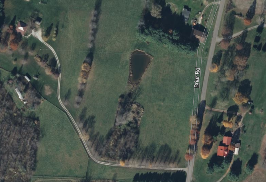 Map showing the location of the Hillside Hideaway and Hunters Haven lodges