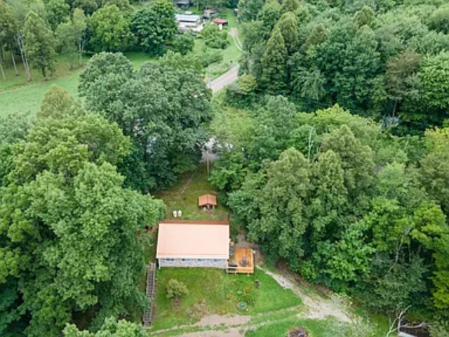 drone wooded view of property