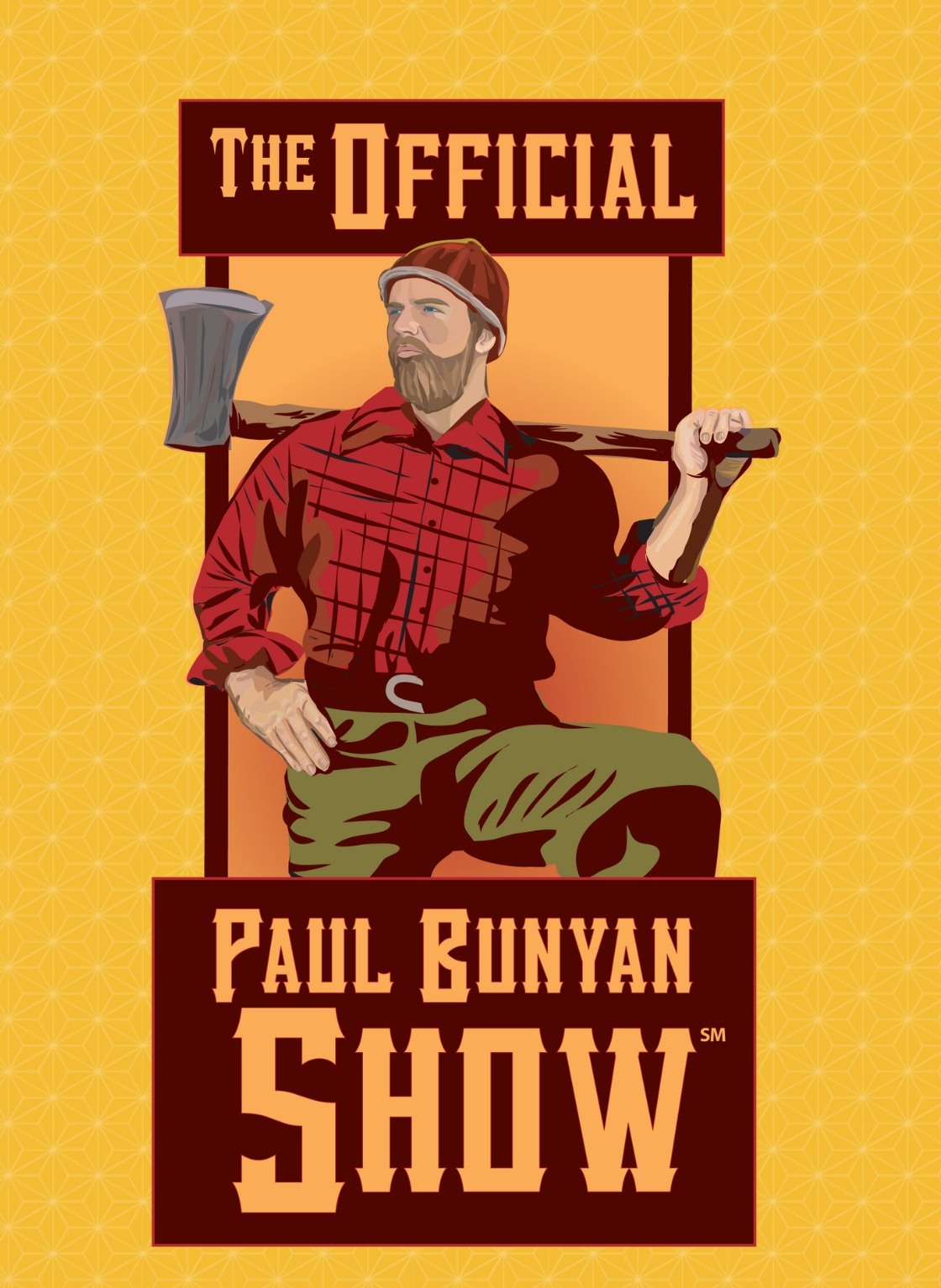 The Official Paul Bunyan Show poster with a lumberjack carrying an axe