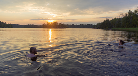 kid swimming