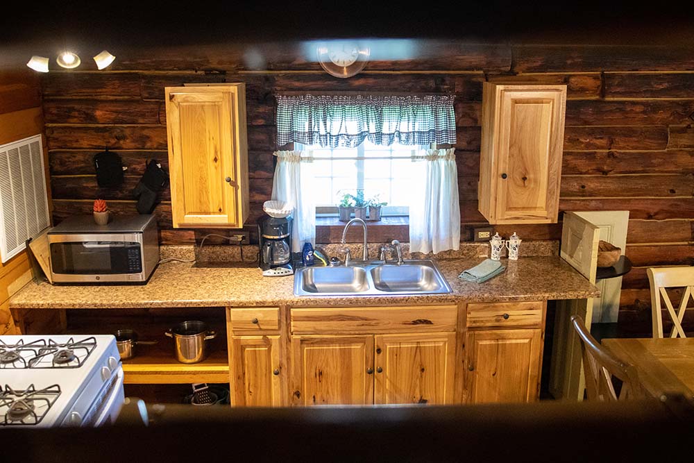 Kitchen, wood cabinets, one window